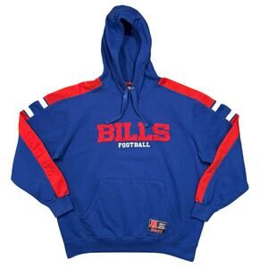 Buffalo Bills NFL Retro Colorblock Embroidered Pullover Hoodie Mens Size Large